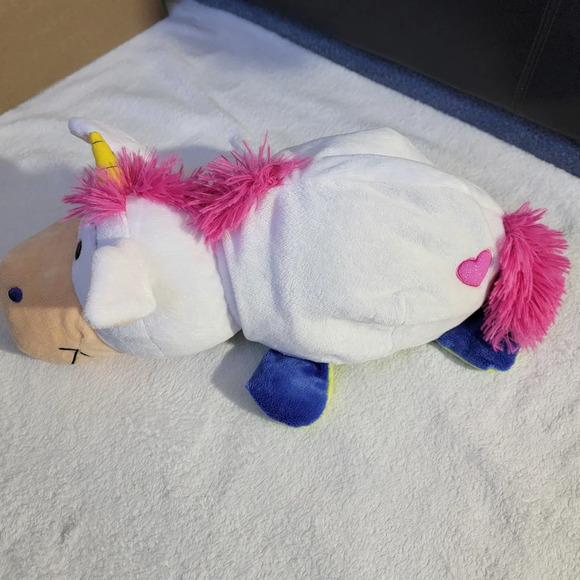 FlipAZoo Dragon and Unicorn-22"-Topsy Turvy-2 in 1 Plush soft animal Pillow - Picture 3 of 10